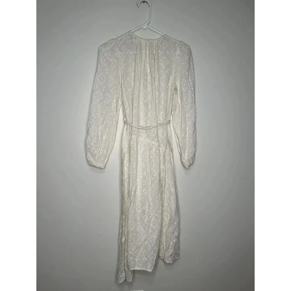 Apiece Apart Dress Womens 4 Sofie Cream Textured Midi Peasant Boho Lightweight - Picture 8 of 14